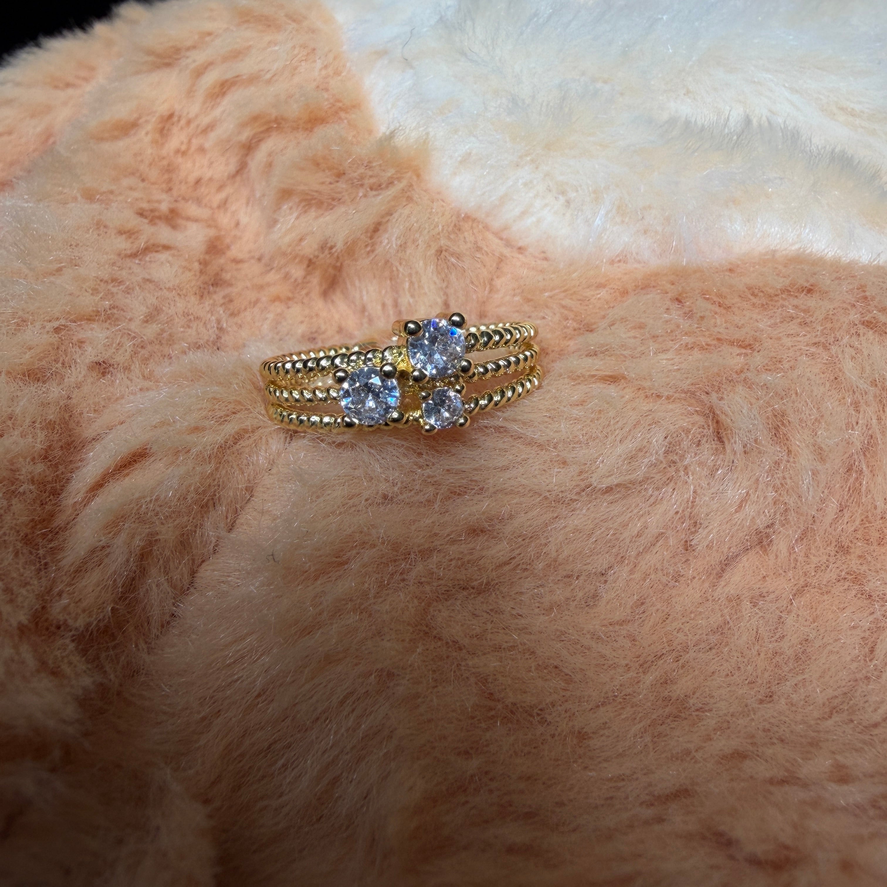 Triple Stone Band Ring