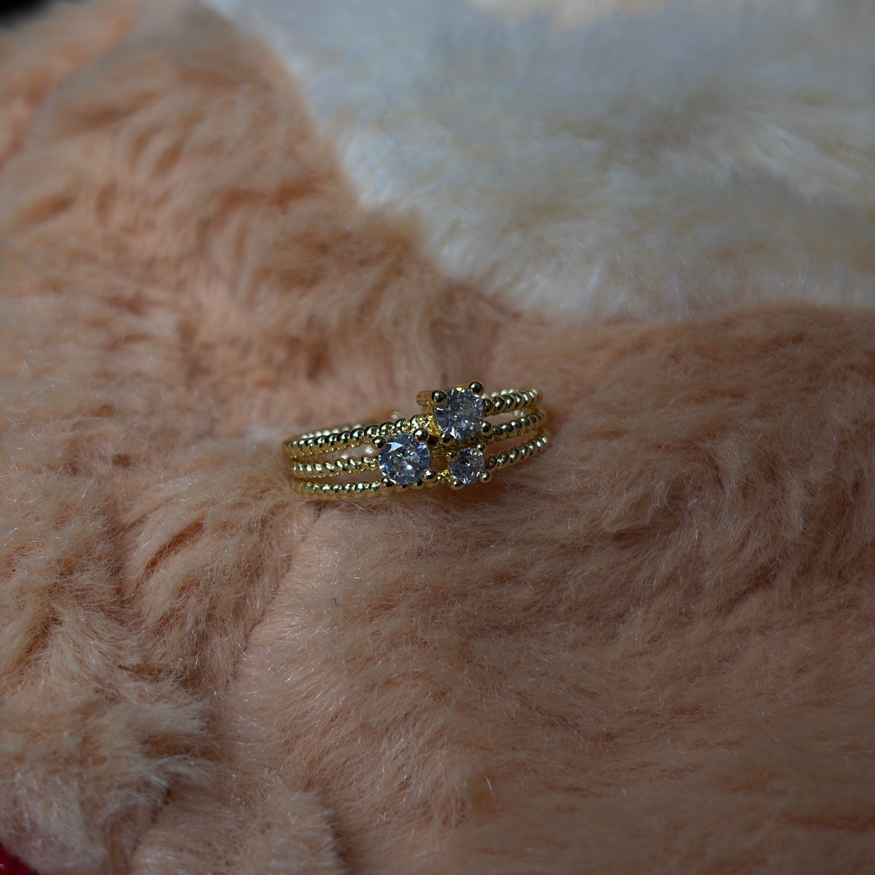 Triple Stone Band Ring