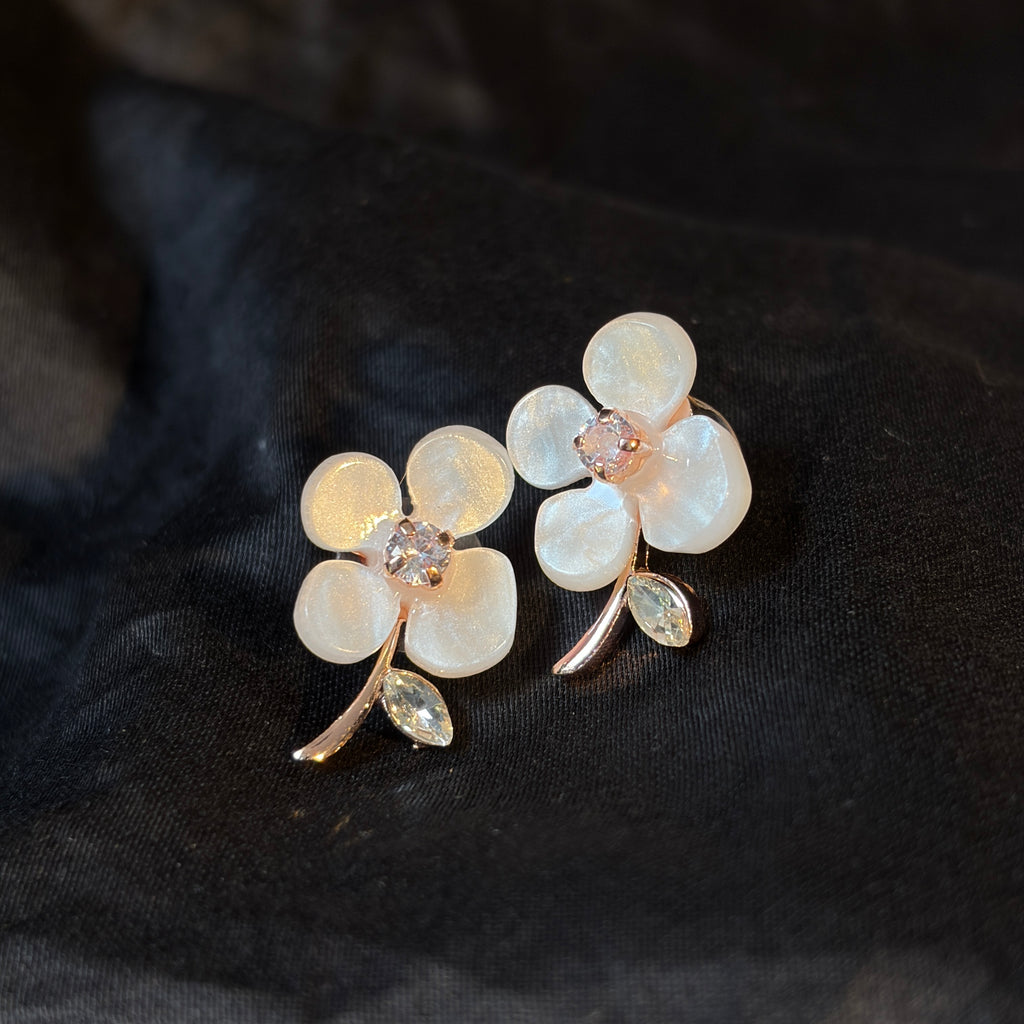 White Blossom Earrings