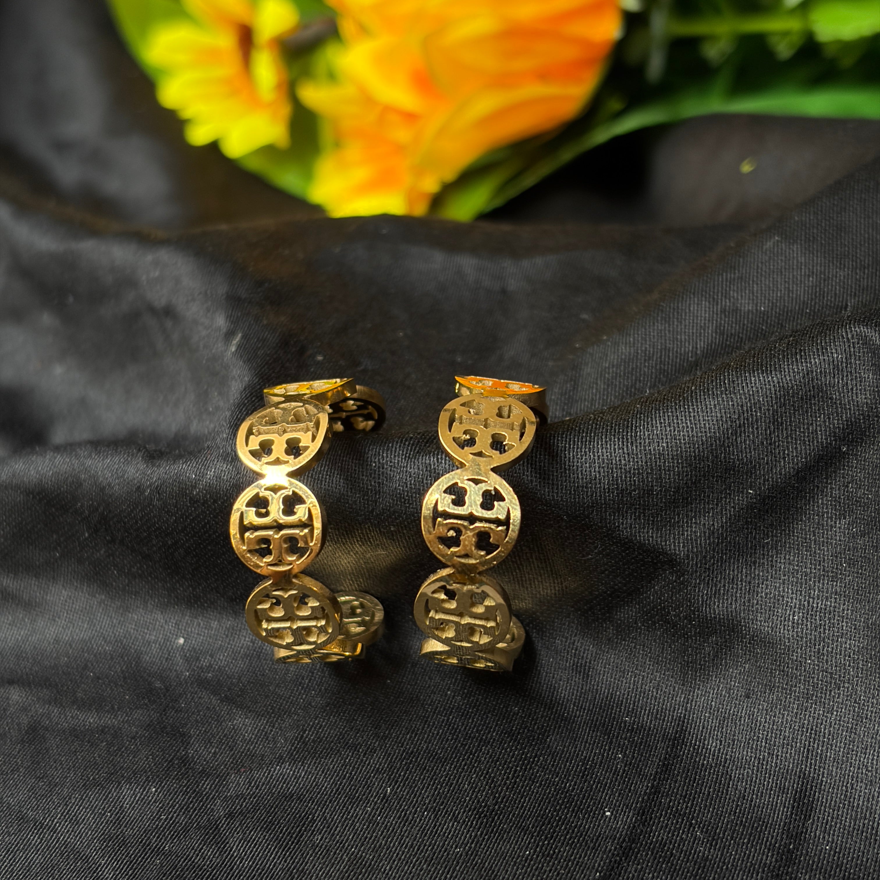 Classic Emblem Hoop Earrings