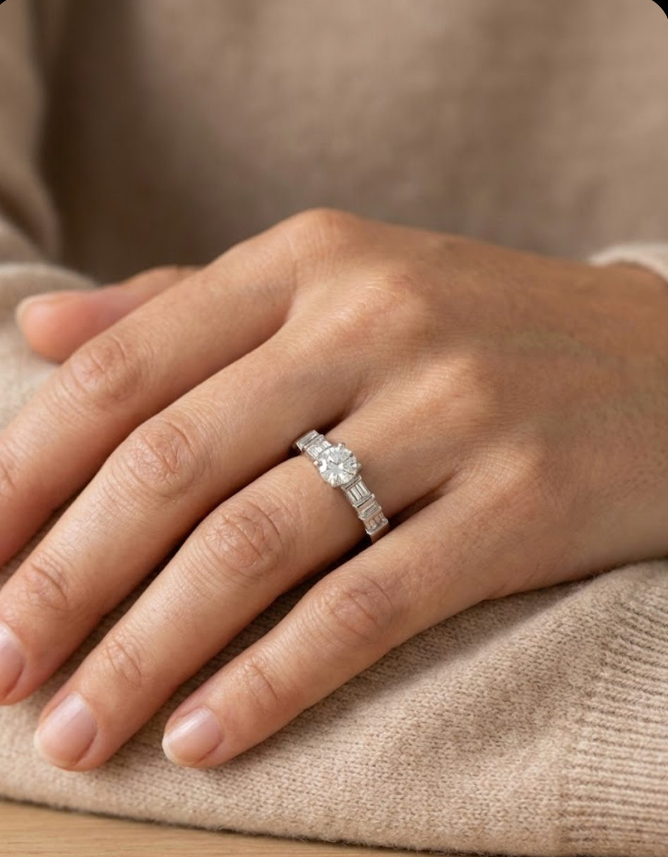 Baguette Diamond Solitaire Ring